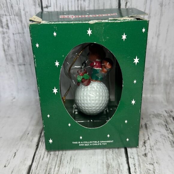 Merry Brite Vintage Rare Collectible Christmas Ornament Golf Golfing New in Box - Picture 3 of 5